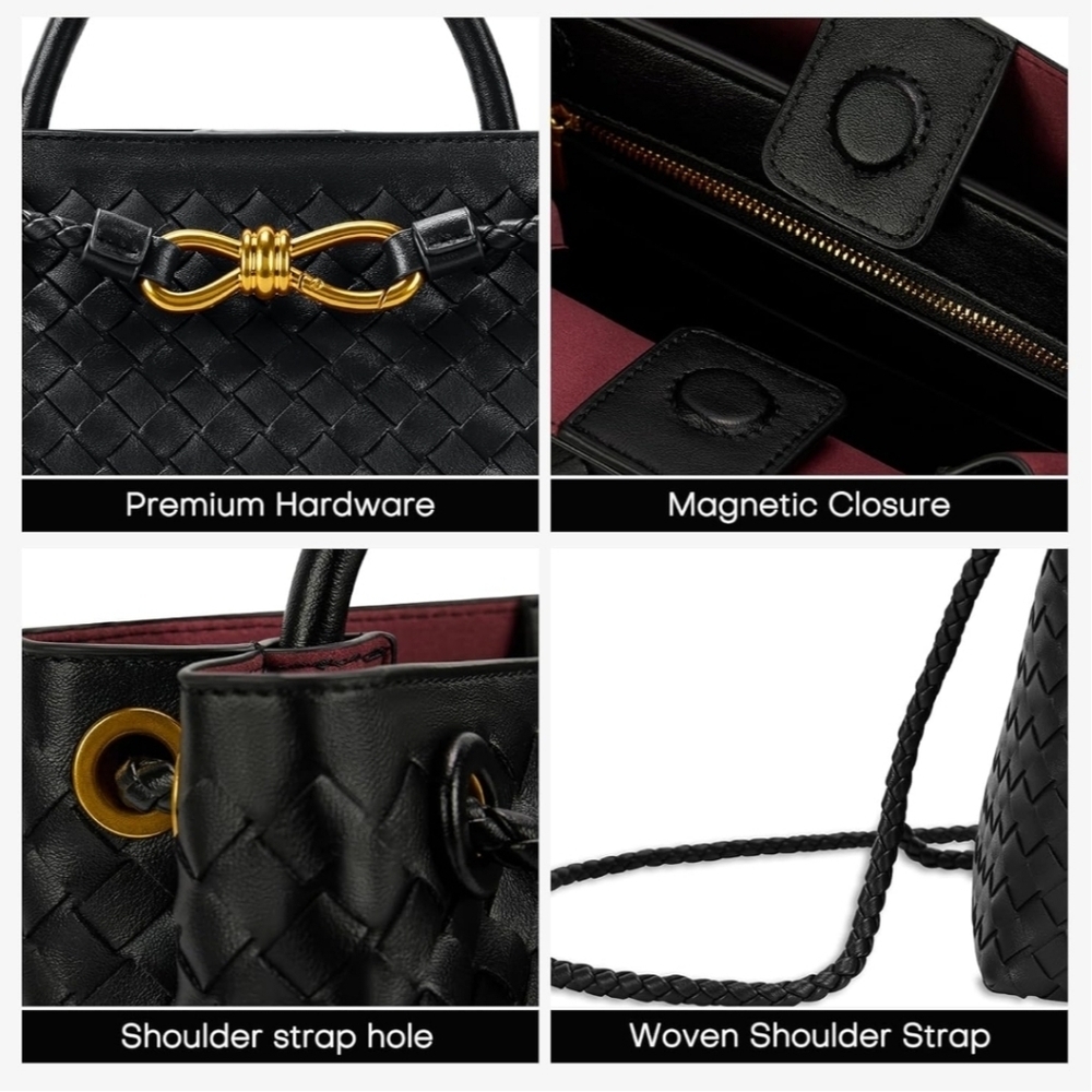 Black Woven Handbag - Picture 12 of 12